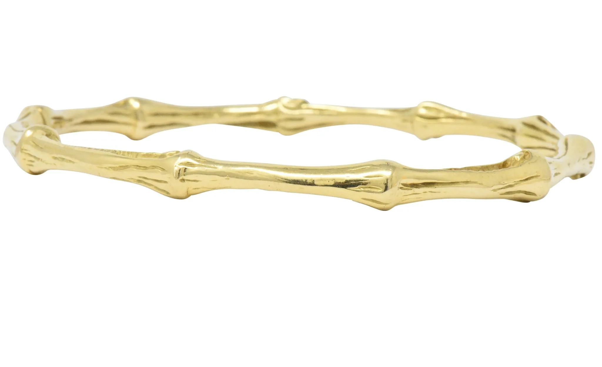 Tiffany & Co. 1996 18 Karat Yellow Gold Bamboo Bangle Bracelet