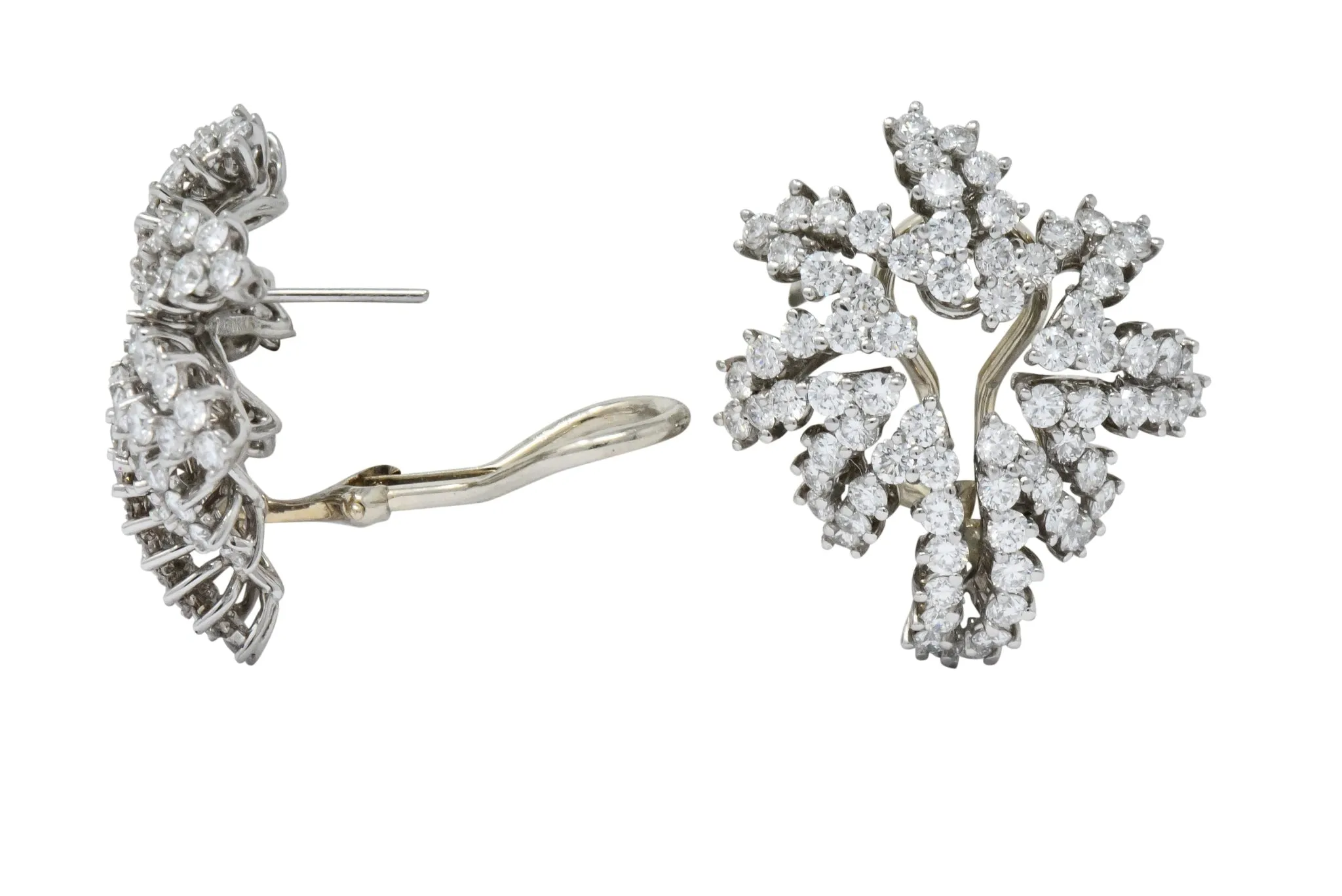 Tiffany & Co. 4.62 CTW Diamond Platinum 18 Karat White Gold Firework Earrings