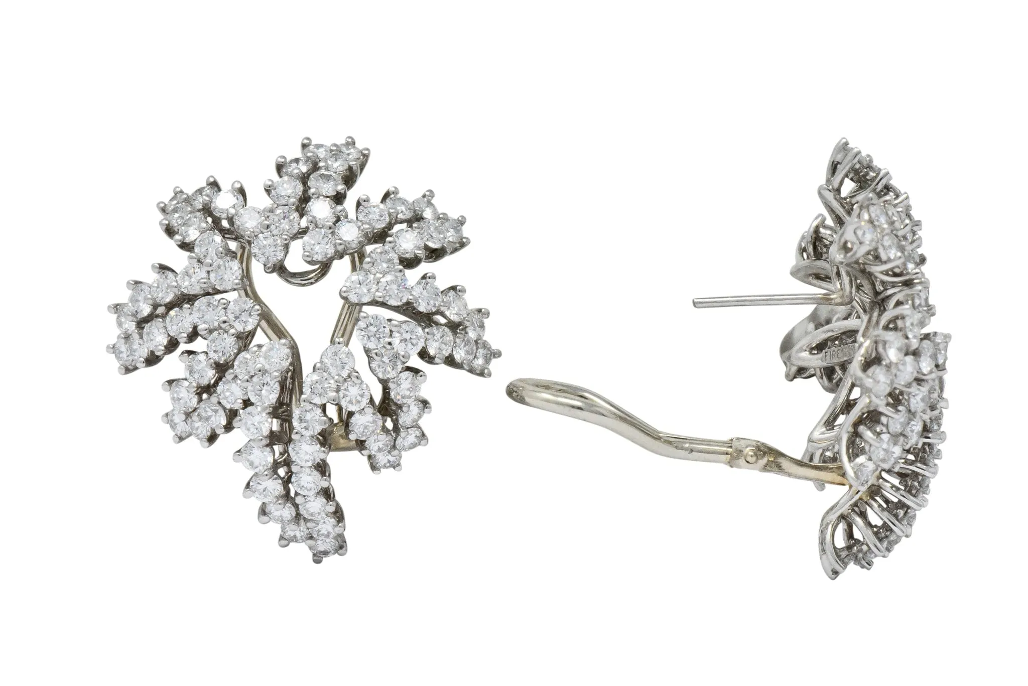 Tiffany & Co. 4.62 CTW Diamond Platinum 18 Karat White Gold Firework Earrings