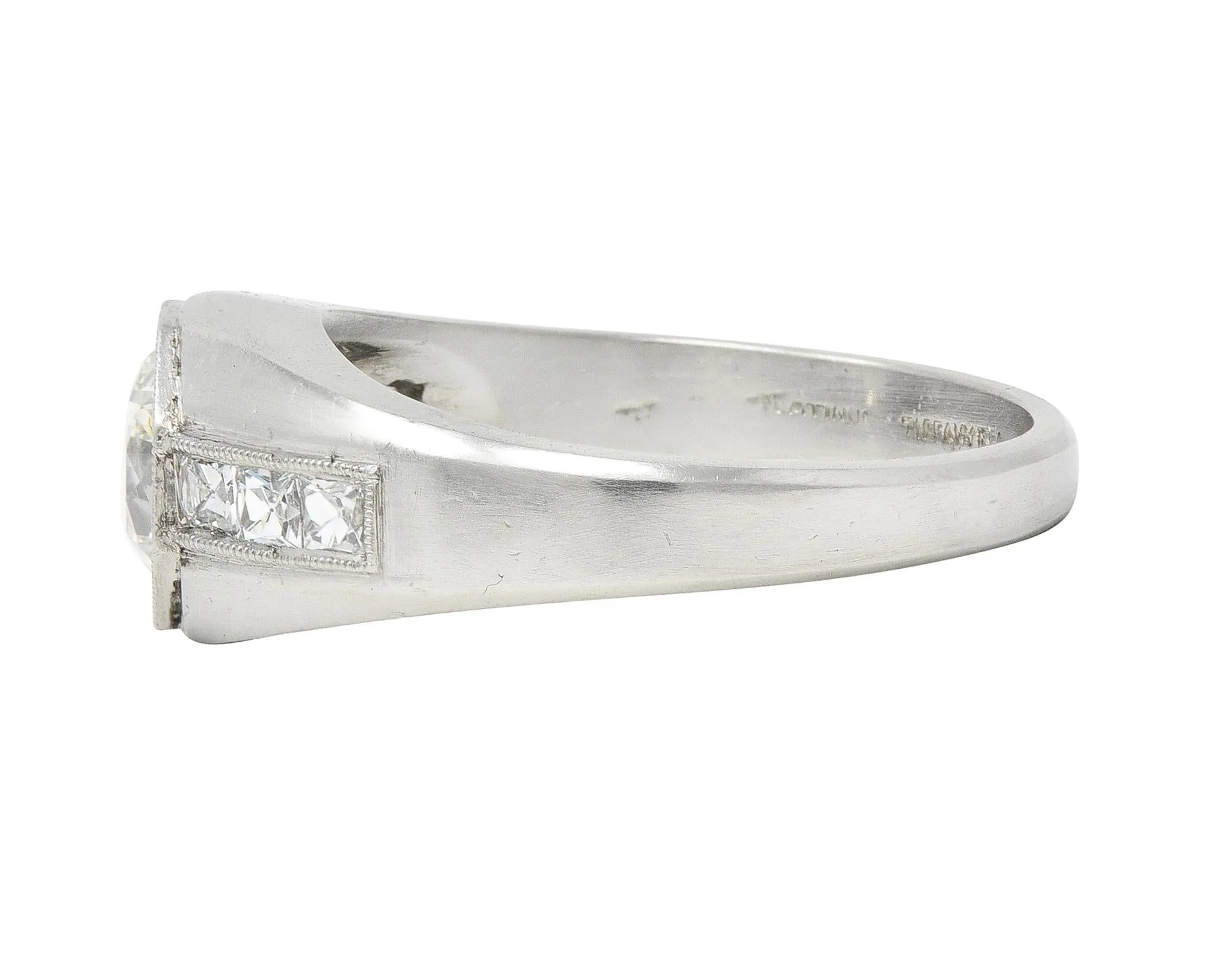 Tiffany & Co. Art Deco 1.20 CTW Old European French Cut Diamond Platinum Vintage Alternative Engagement Ring