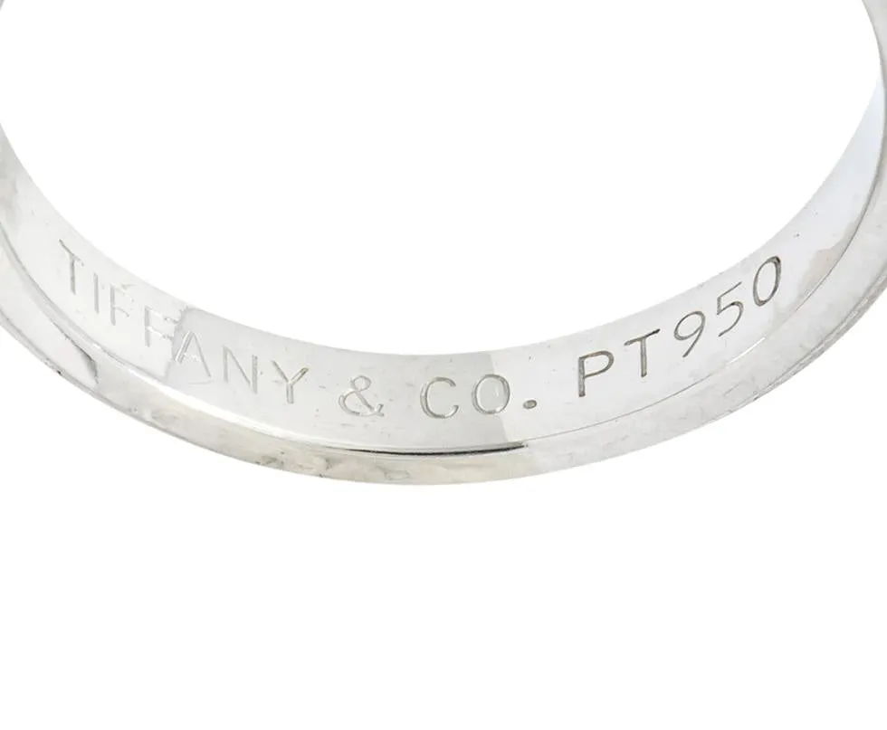 Tiffany & Co. Classic Platinum Millegrain Wedding Band Stacking Ring