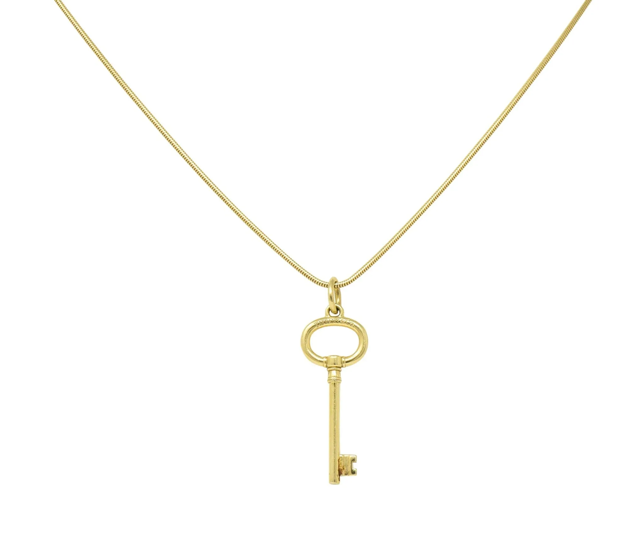 Tiffany & Co. Contemporary 18 Karat Gold Key Pendant Necklace