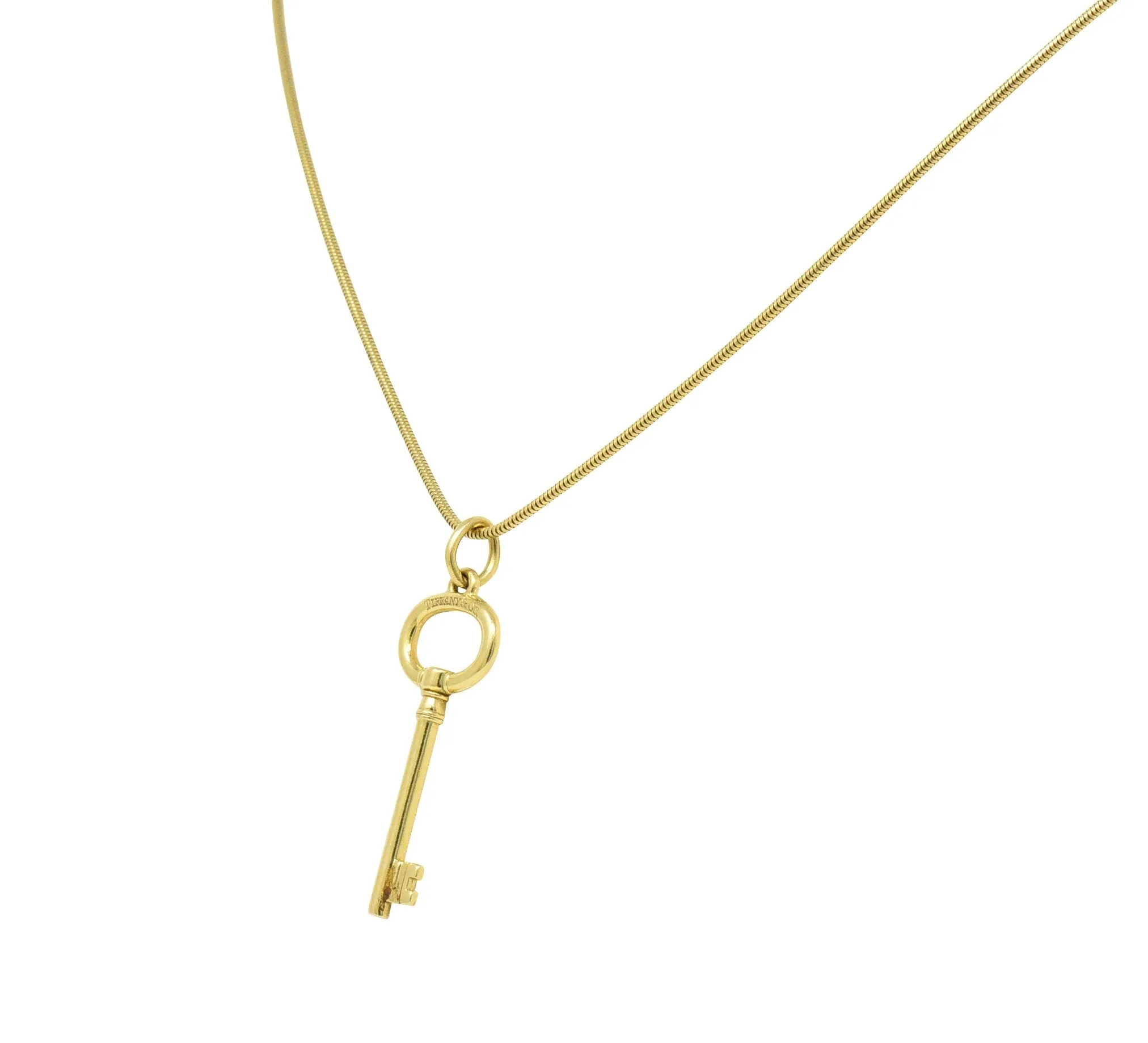 Tiffany & Co. Contemporary 18 Karat Gold Key Pendant Necklace