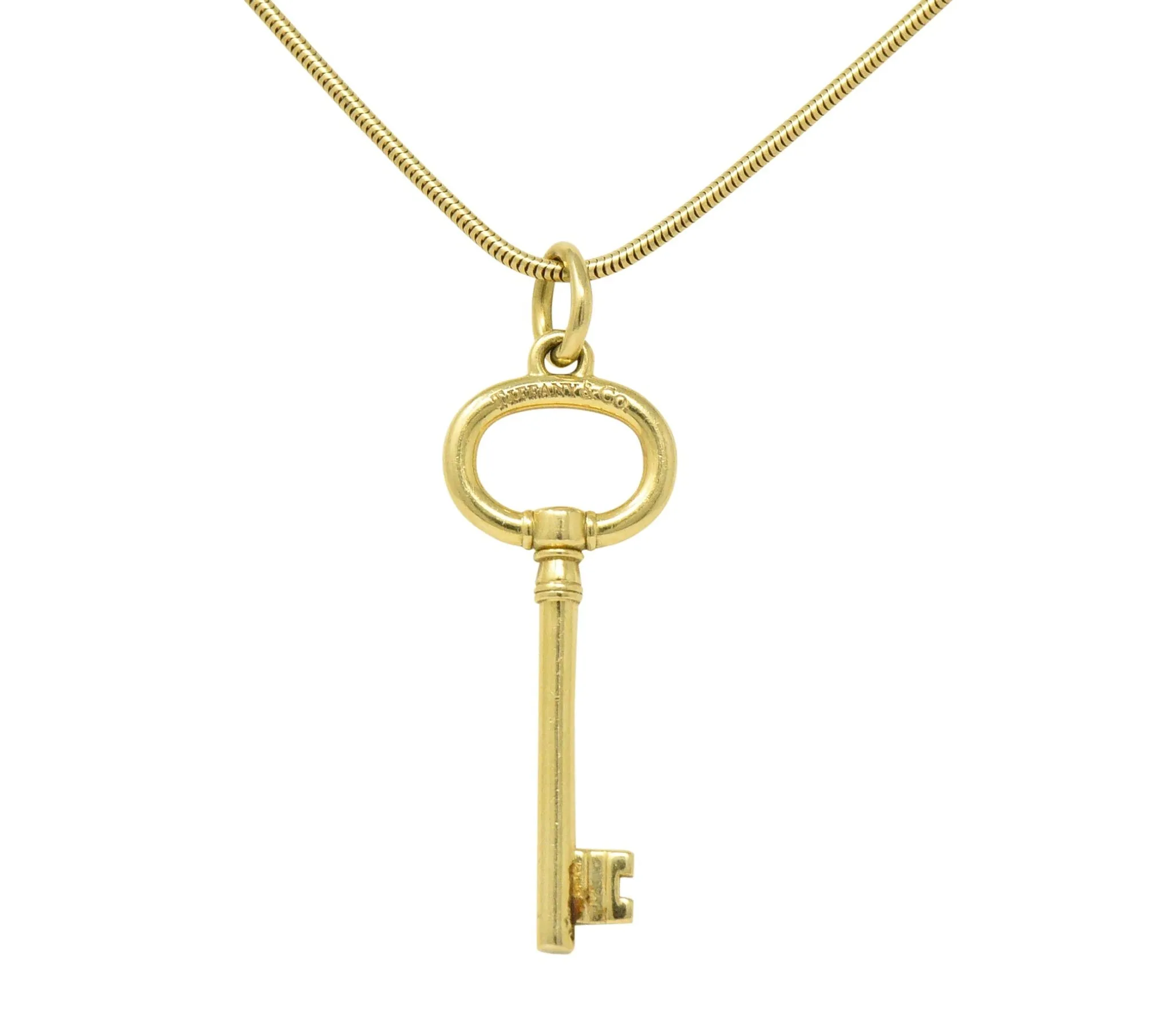 Tiffany & Co. Contemporary 18 Karat Gold Key Pendant Necklace