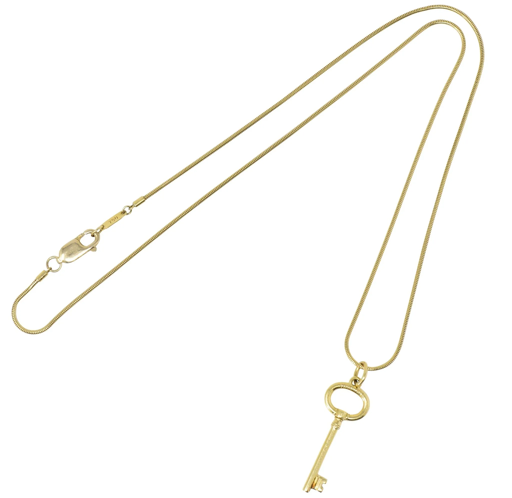 Tiffany & Co. Contemporary 18 Karat Gold Key Pendant Necklace