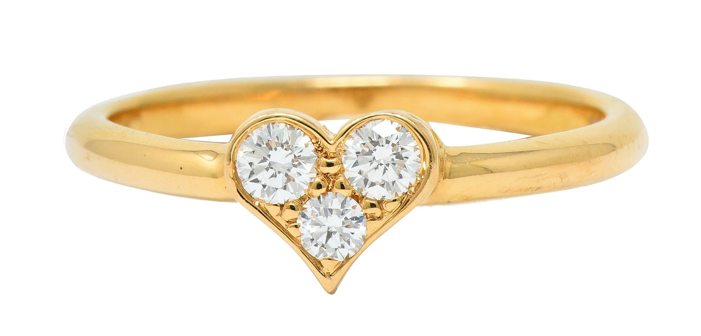 Tiffany & Co. Diamond 18 Karat Gold Tiffany Hearts Stacking Ring