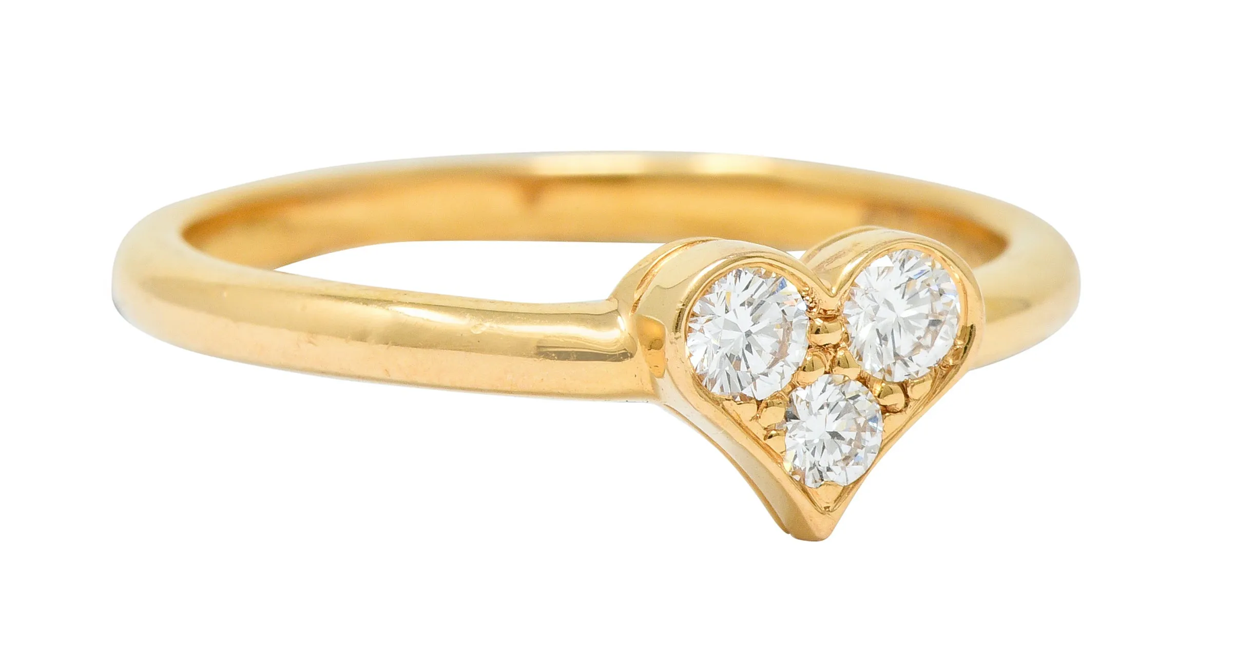 Tiffany & Co. Diamond 18 Karat Gold Tiffany Hearts Stacking Ring