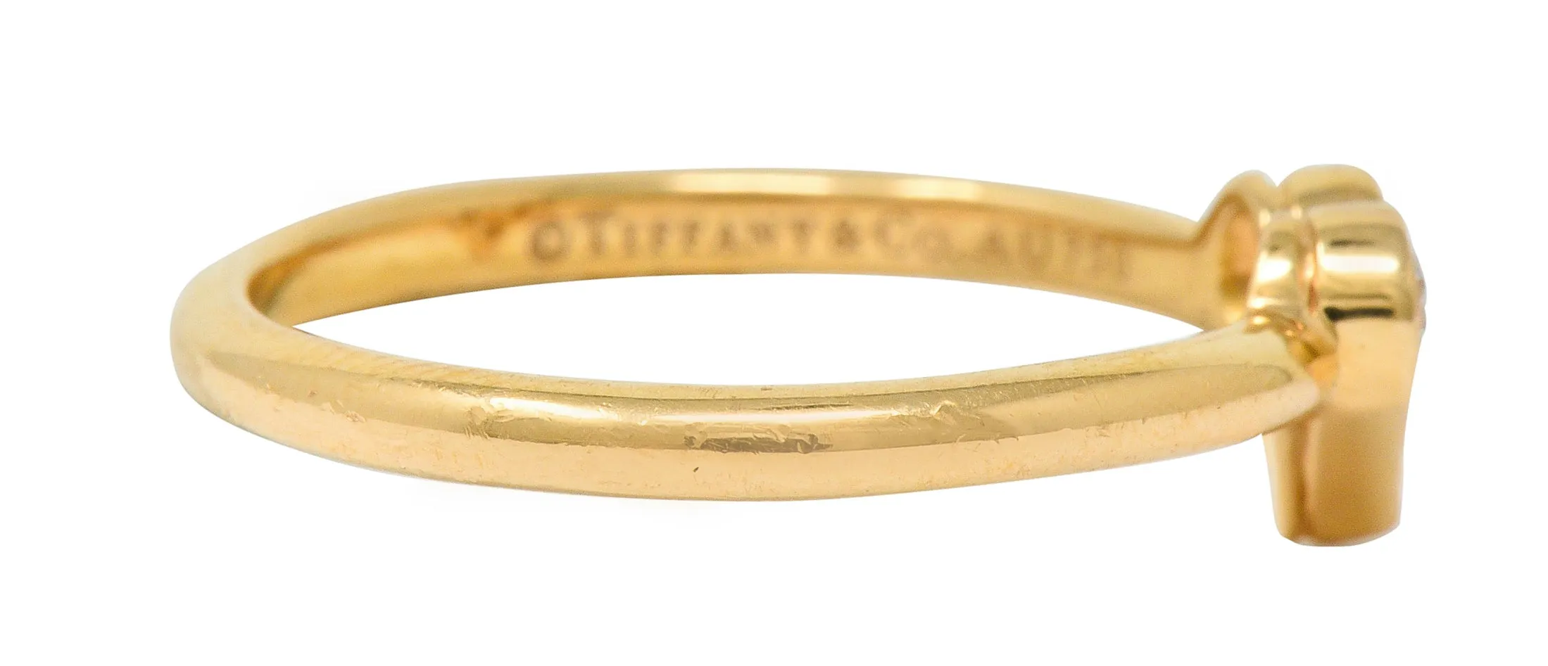 Tiffany & Co. Diamond 18 Karat Gold Tiffany Hearts Stacking Ring