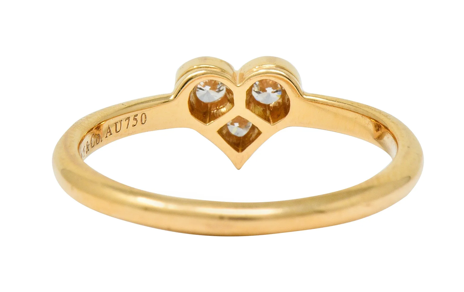 Tiffany & Co. Diamond 18 Karat Gold Tiffany Hearts Stacking Ring