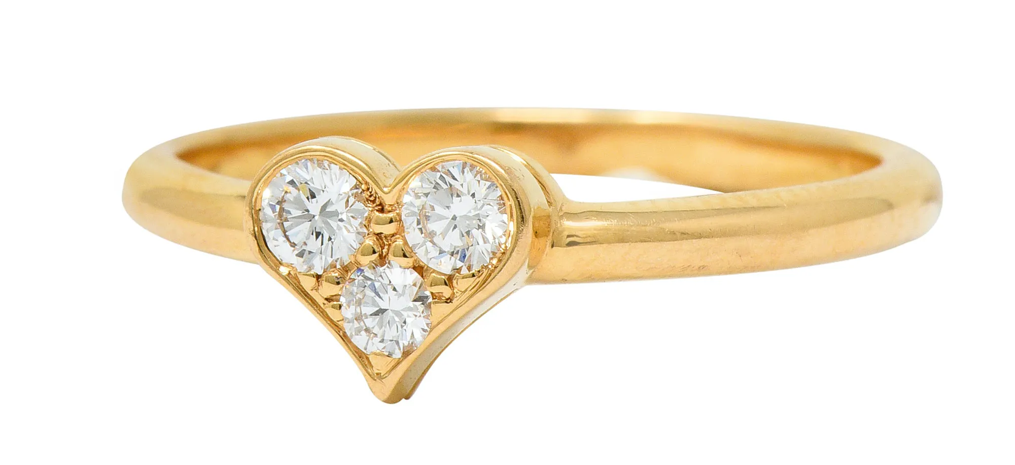 Tiffany & Co. Diamond 18 Karat Gold Tiffany Hearts Stacking Ring