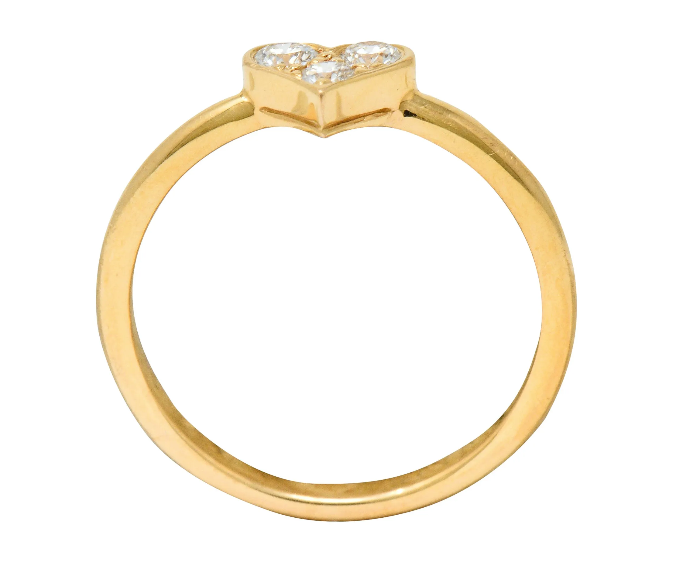 Tiffany & Co. Diamond 18 Karat Gold Tiffany Hearts Stacking Ring