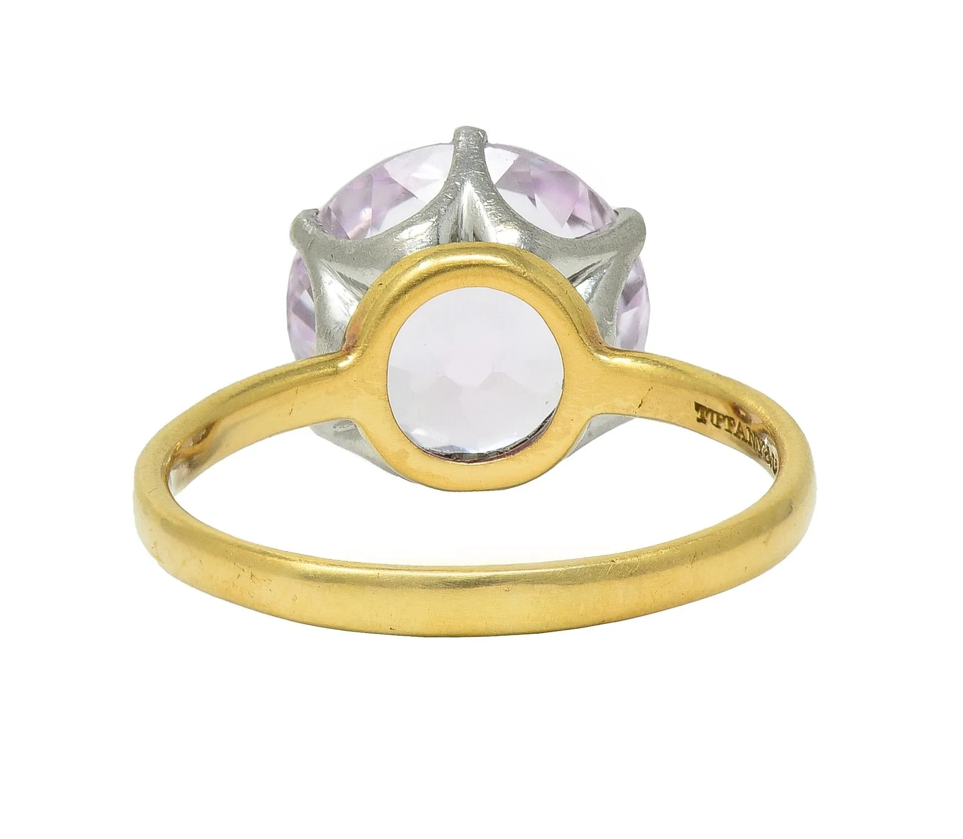 Tiffany & Co. Edwardian 4.62 CTW Kunzite Platinum 18 Karat Yellow Gold Antique Ring