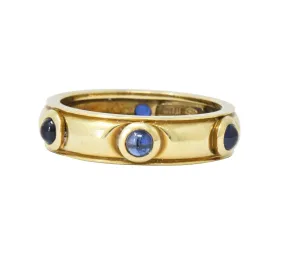 Tiffany & Co. Italy Contemporary 1.50 CTW Sapphire 18 Karat Gold Band Ring