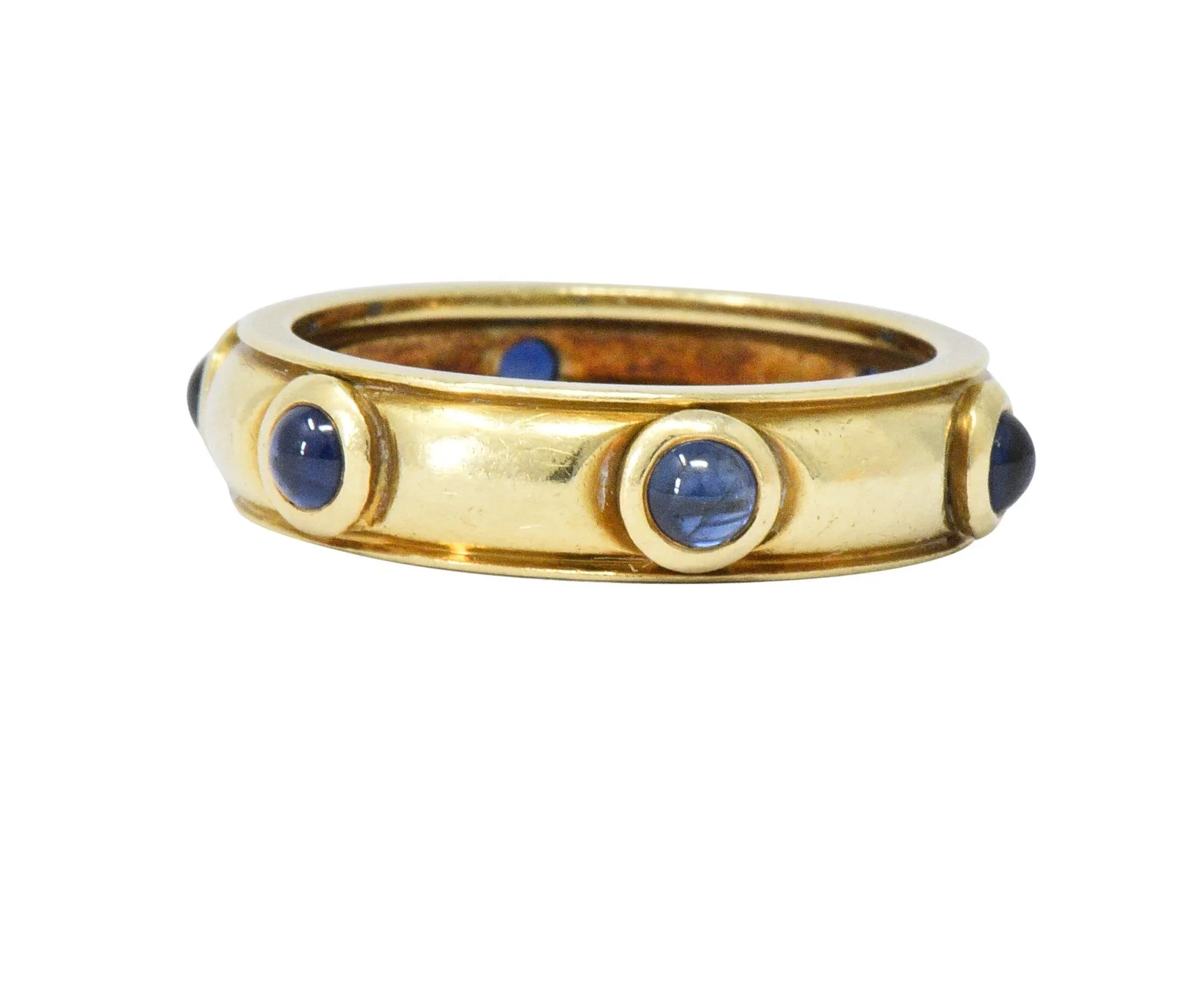 Tiffany & Co. Italy Contemporary 1.50 CTW Sapphire 18 Karat Gold Band Ring