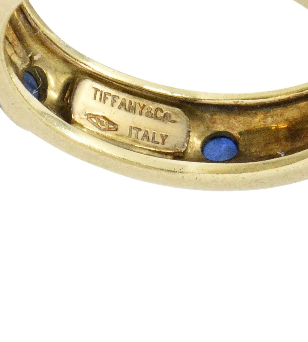 Tiffany & Co. Italy Contemporary 1.50 CTW Sapphire 18 Karat Gold Band Ring