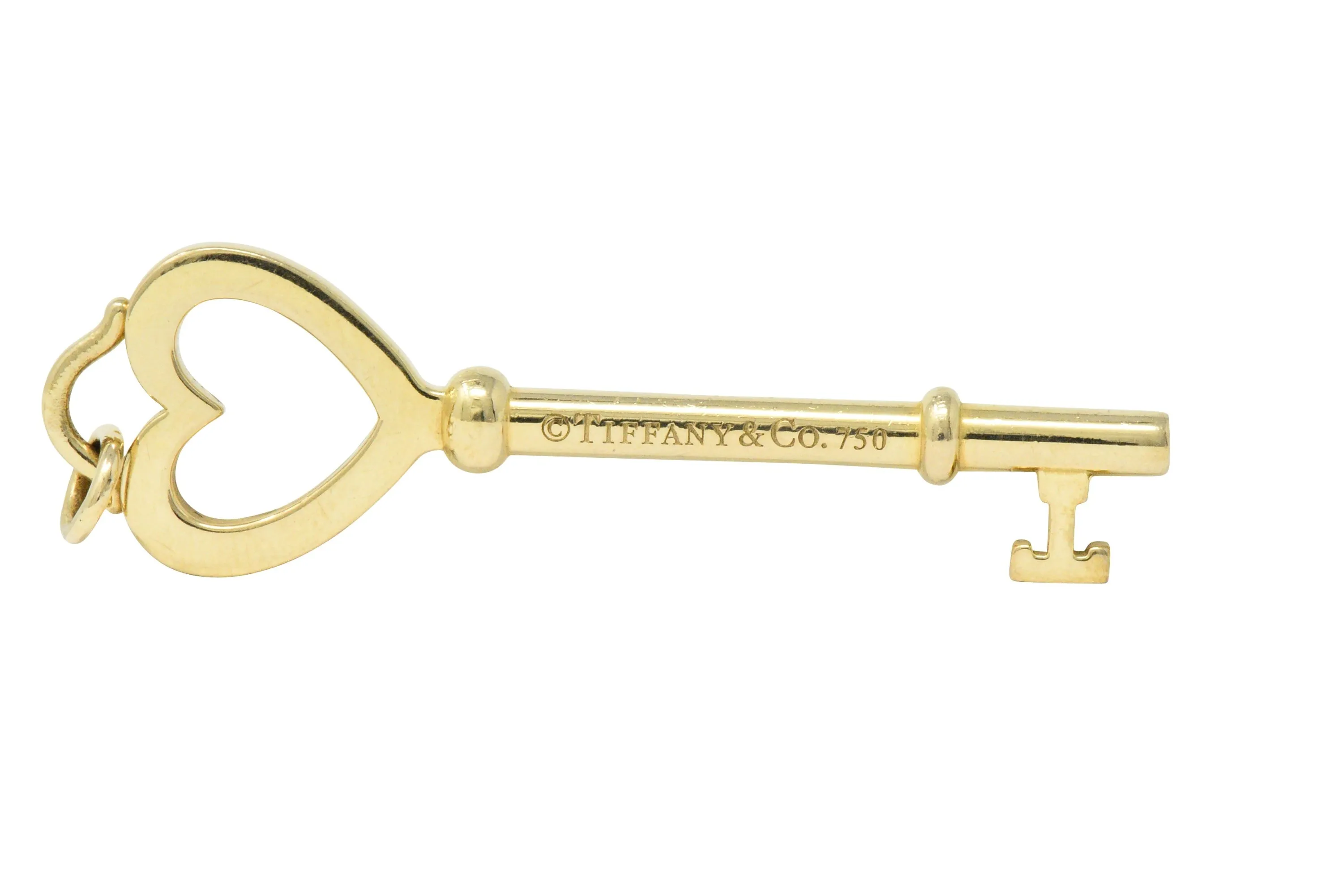 Tiffany & Co. Modern 18 Karat Gold Heart Key Pendant