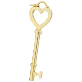 Tiffany & Co. Modern 18 Karat Gold Heart Key Pendant