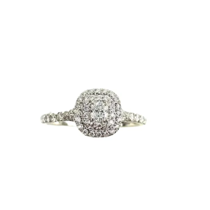 TIFFANY & CO. Platinum Diamond Soleste Double Halo Engagement Ring - FINAL SALE