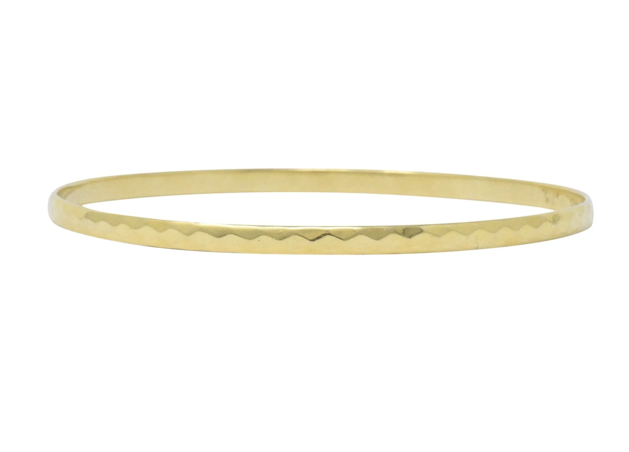 Tiffany & Co. Stackable 14 Karat Gold Faceted Bangle Bracelet