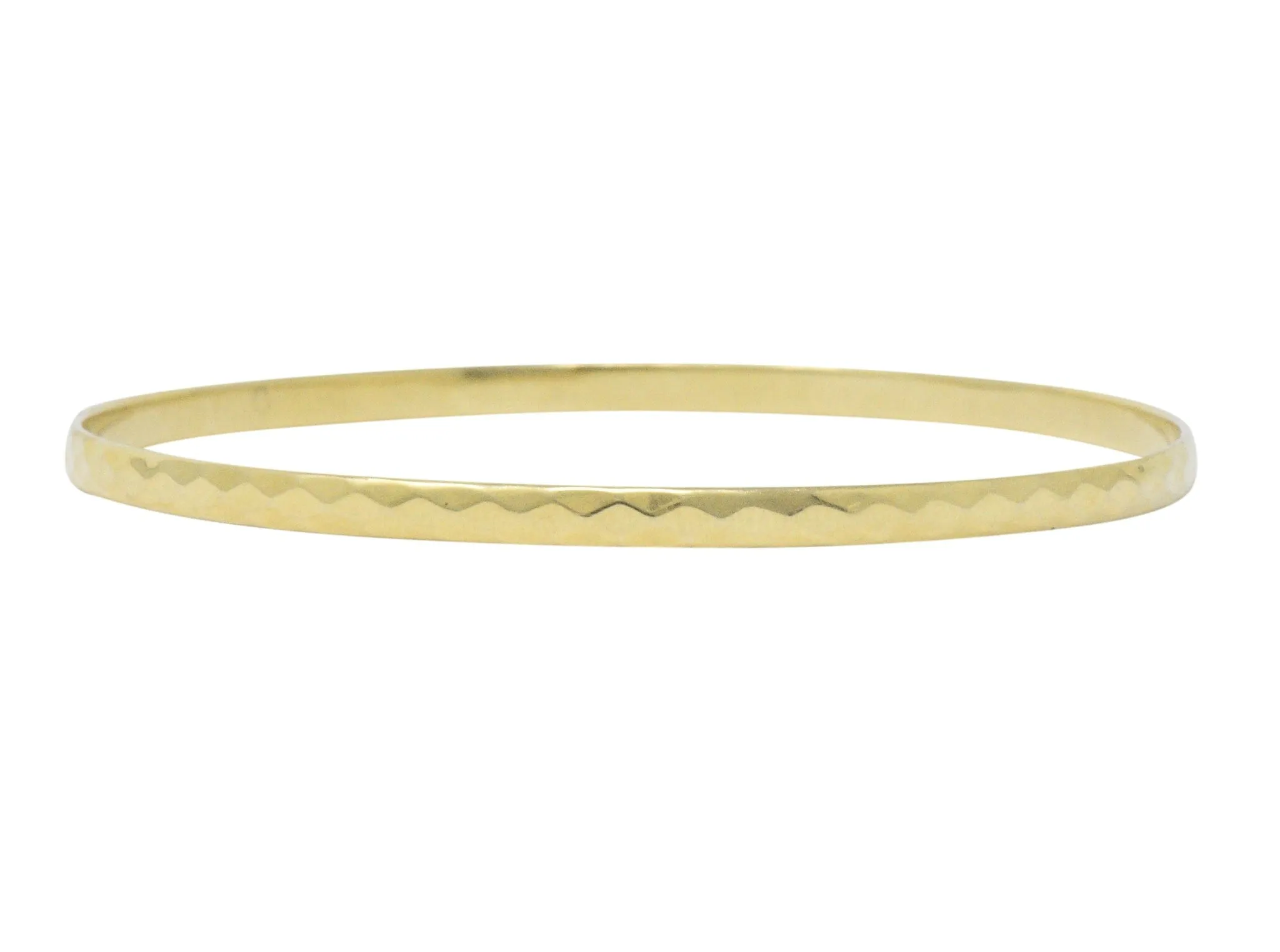 Tiffany & Co. Stackable 14 Karat Gold Faceted Bangle Bracelet