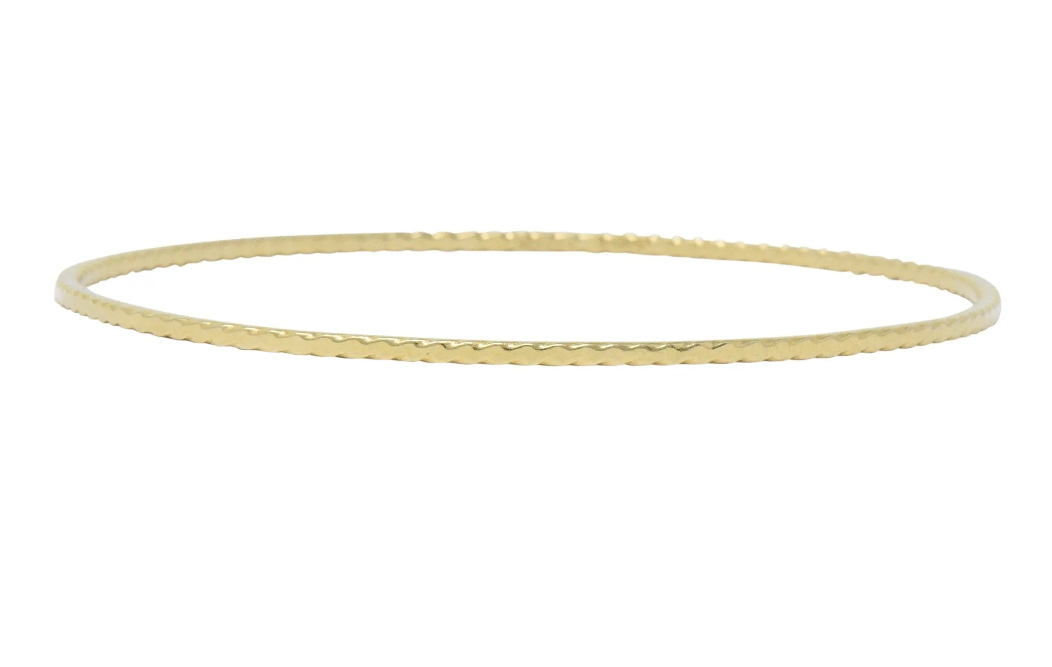 Tiffany & Co. Stackable 14 Karat Gold Ridged Bangle Bracelet