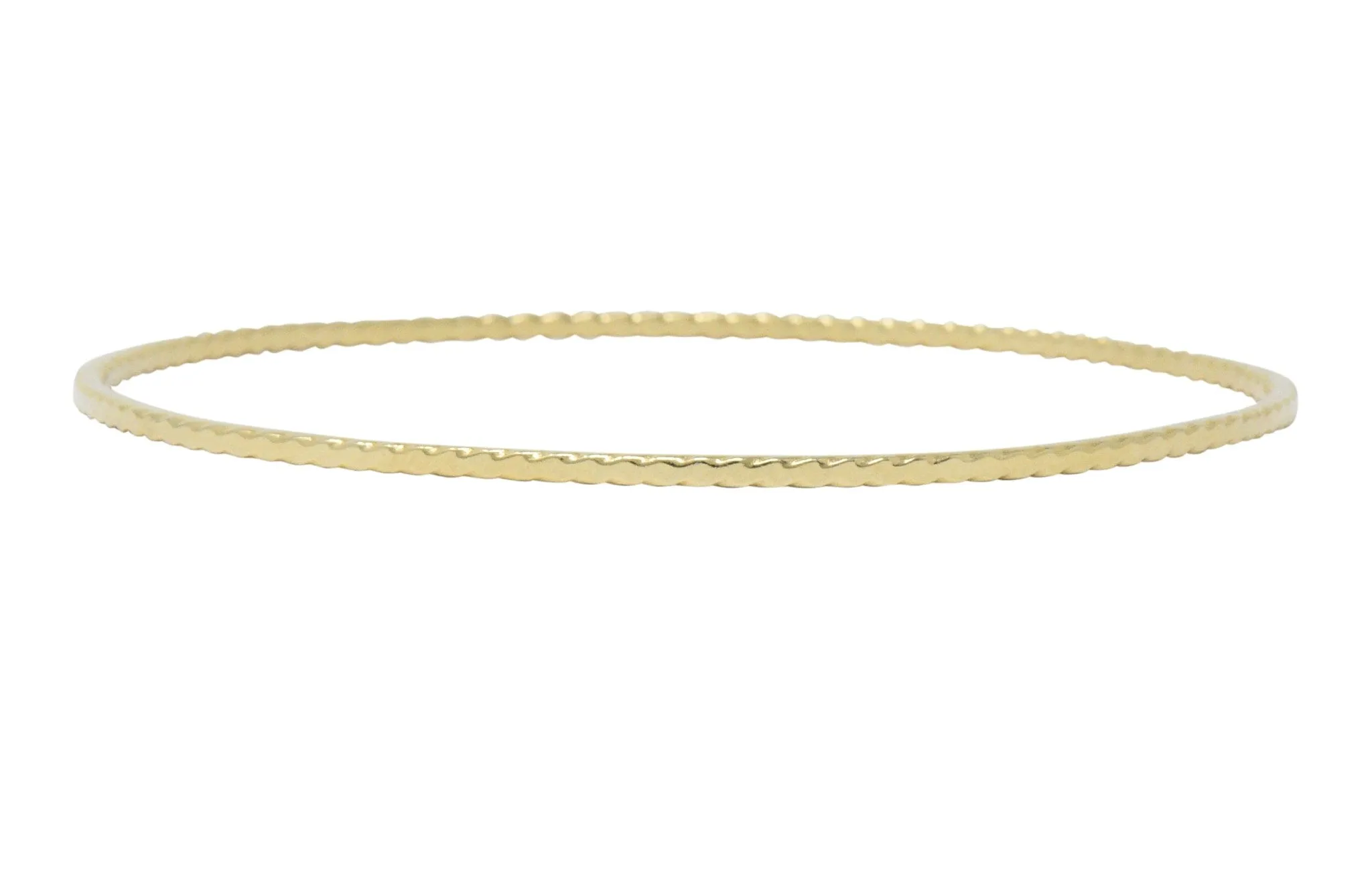 Tiffany & Co. Stackable 14 Karat Gold Ridged Bangle Bracelet