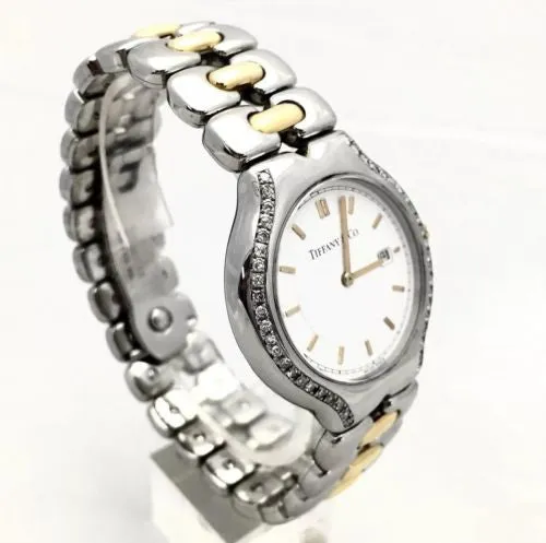 TIFFANY & Co. TESORO Quartz 34mm 2 Tone DIAMOND Watch