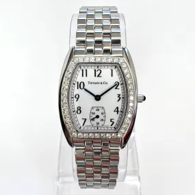 TIFFANY & Co. Tourneau Quartz 30mm Steel 0.90TCW DIAMOND Watch