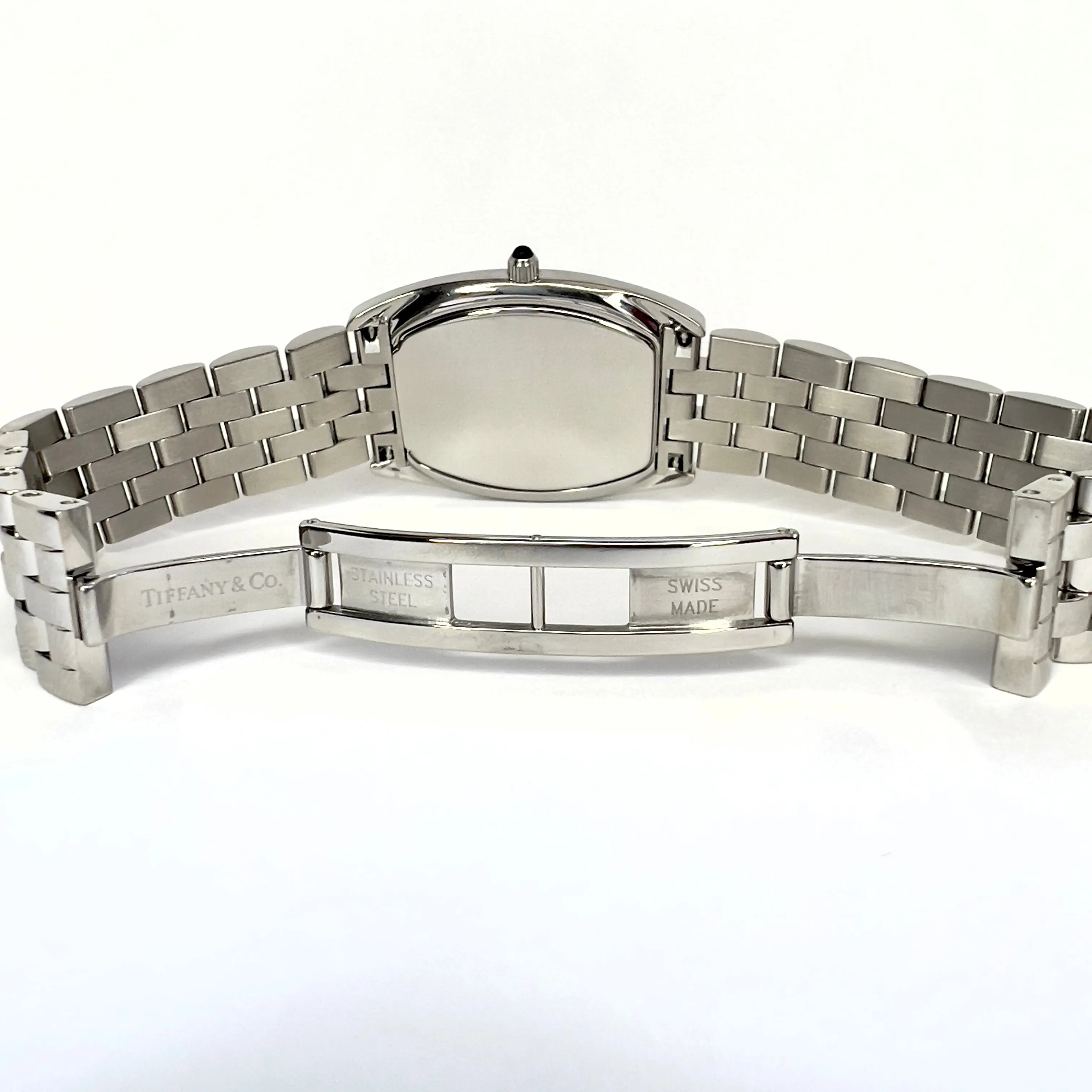 TIFFANY & Co. Tourneau Quartz 30mm Steel 0.90TCW DIAMOND Watch