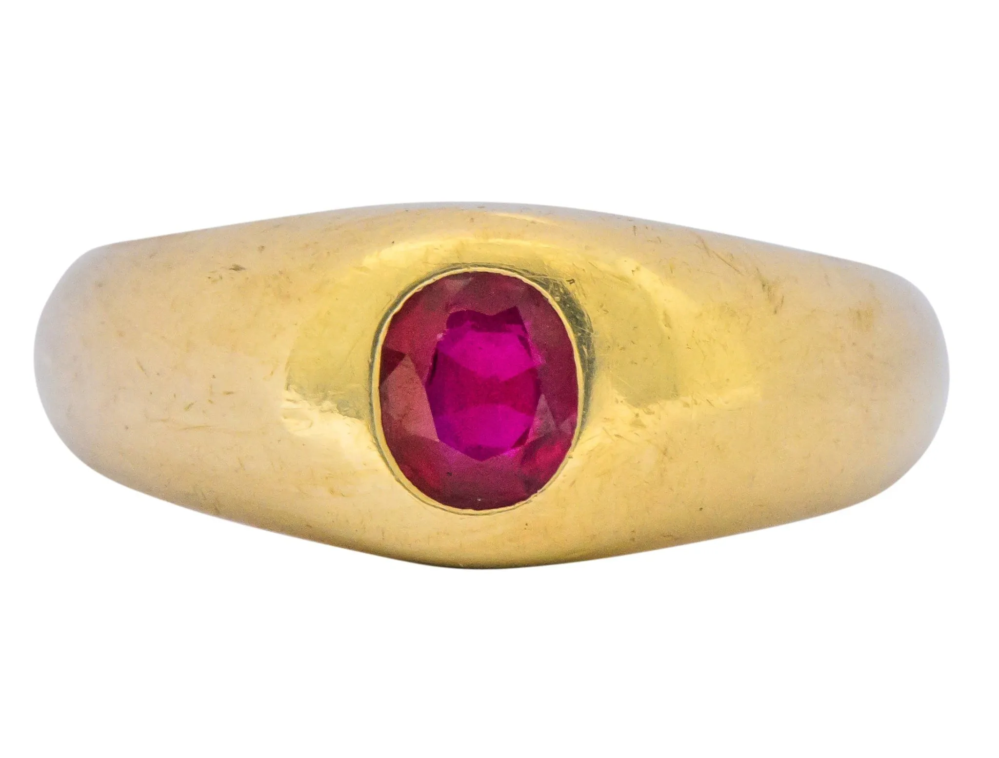 Tiffany & Co. Victorian 0.95 CTW Ruby 18 Karat Gold Unisex Ring