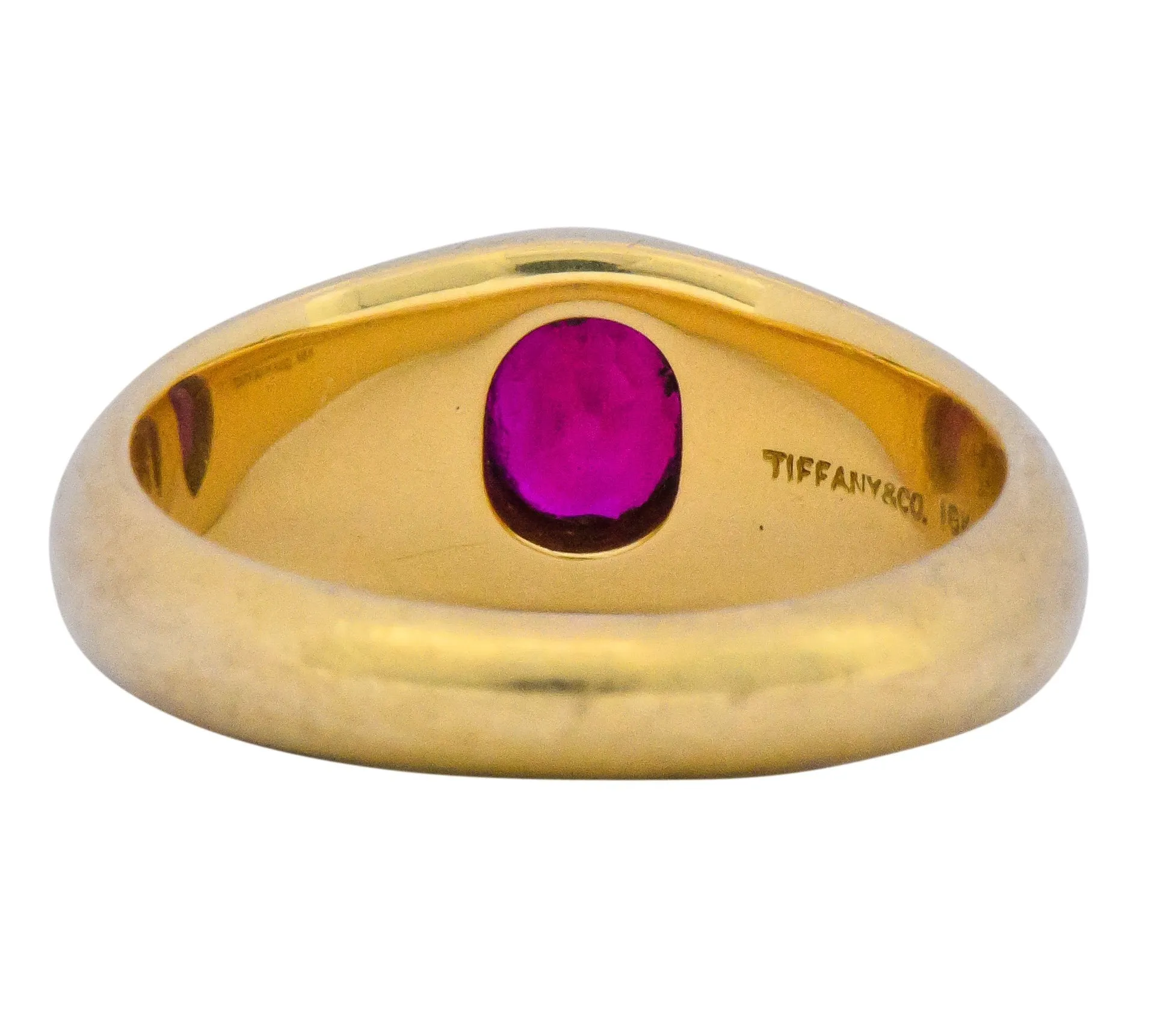 Tiffany & Co. Victorian 0.95 CTW Ruby 18 Karat Gold Unisex Ring