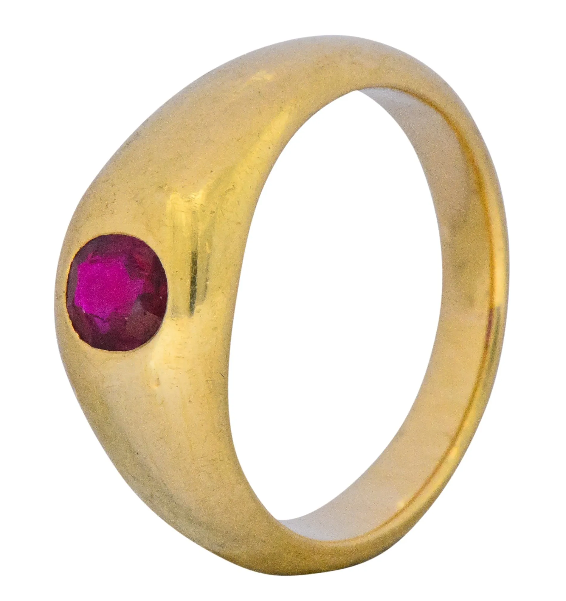 Tiffany & Co. Victorian 0.95 CTW Ruby 18 Karat Gold Unisex Ring