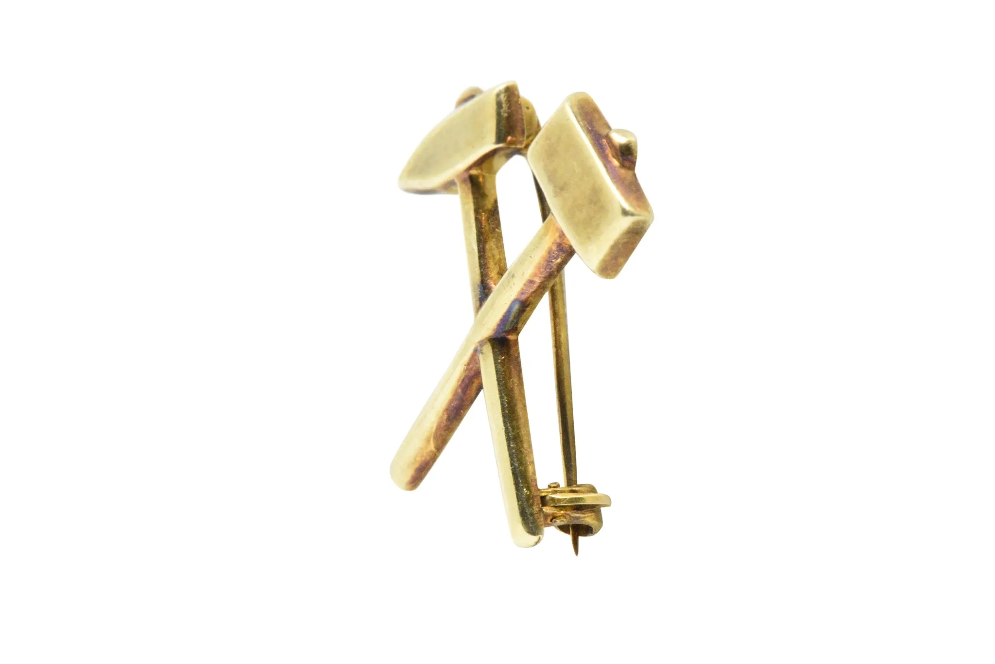 Tiffany & Co. Victorian 14 Karat Gold Hammer and Pick Brooch Pin