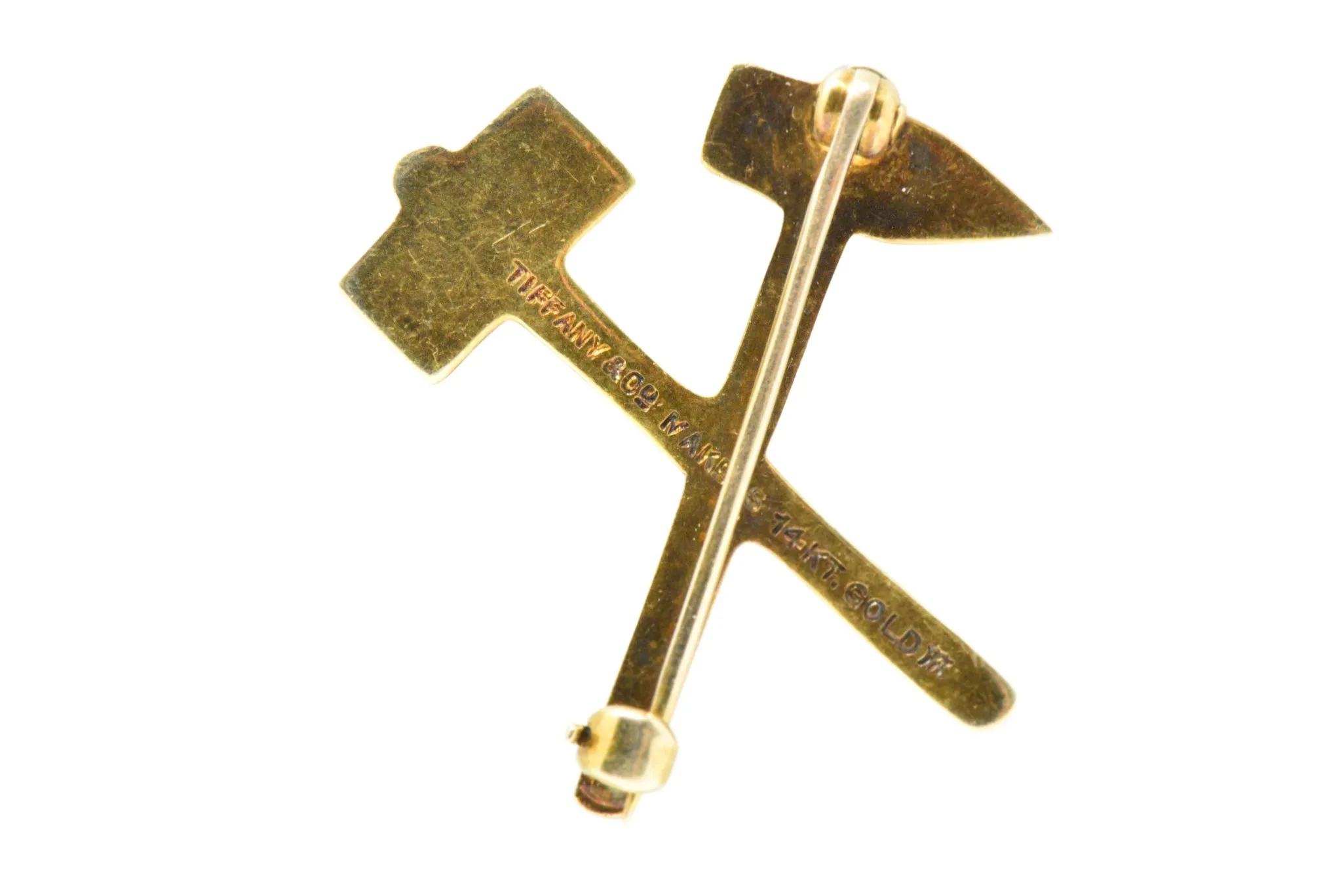 Tiffany & Co. Victorian 14 Karat Gold Hammer and Pick Brooch Pin