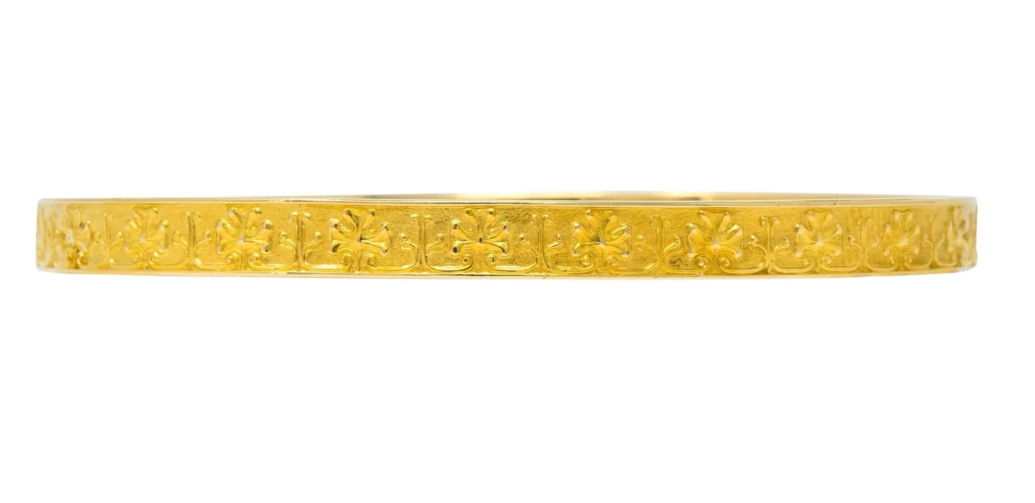 Tiffany & Co. Victorian 18 Karat Gold Floral Bangle Bracelet