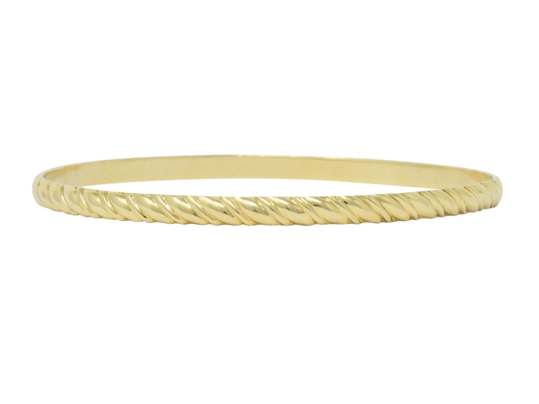 Tiffany & Co. Vintage 14 Karat Gold Ribbed Bangle Bracelet