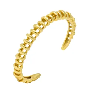 Tiffany & Co. Vintage 18 Karat Gold Ribbed Cuff Bracelet