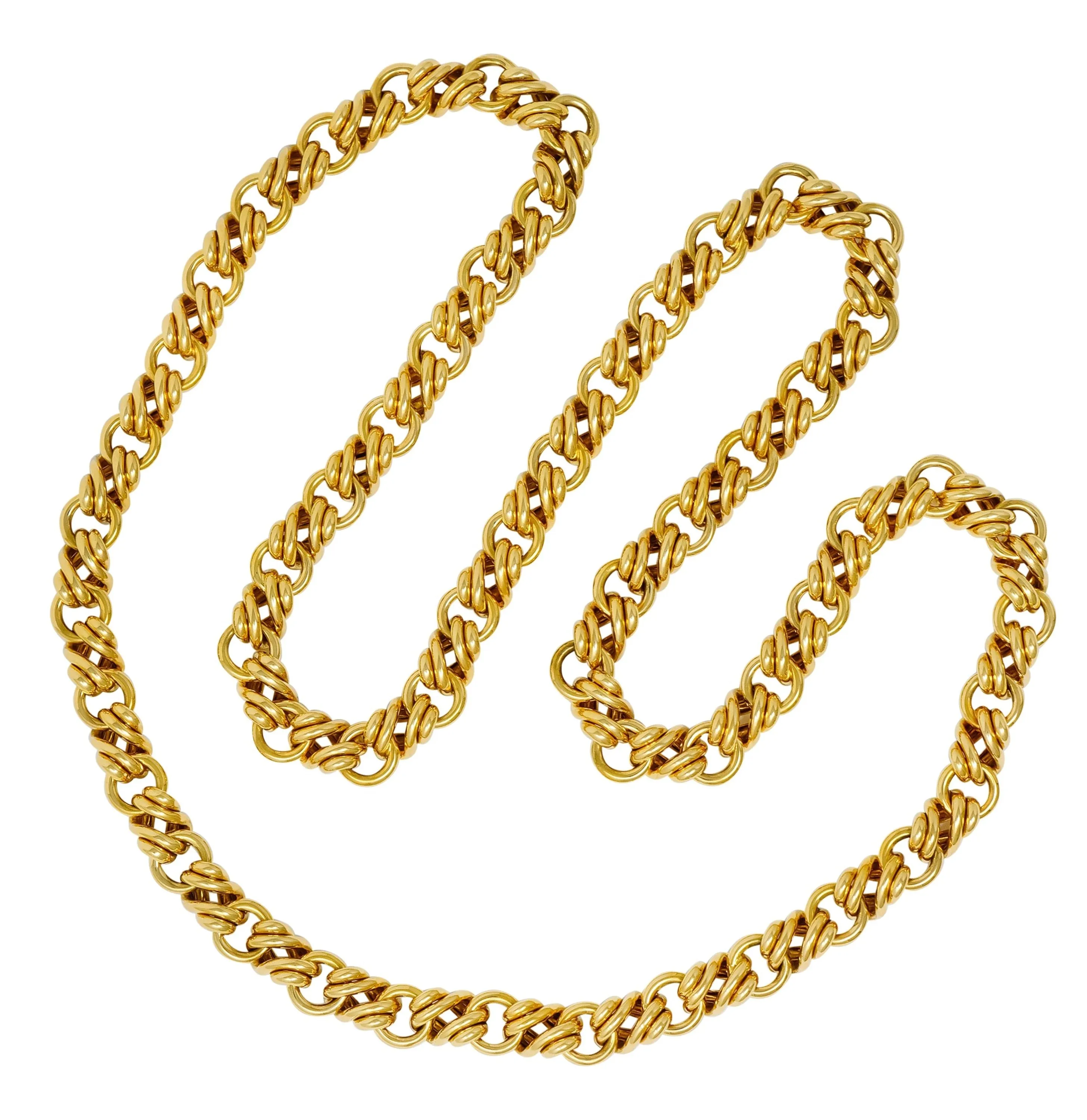 Tiffany & Co. Vintage 18 Karat Yellow Gold Substantially Linked Chain Necklace