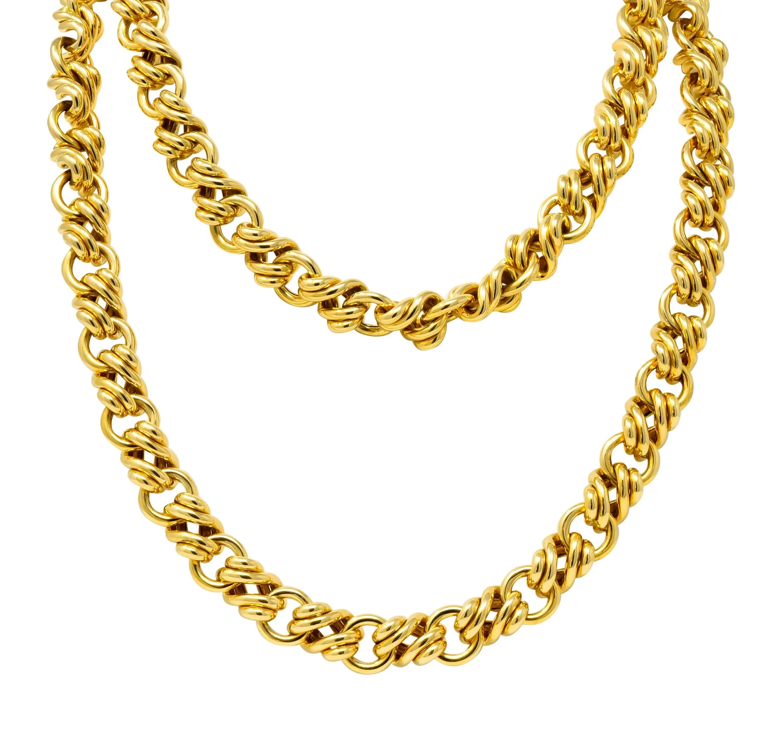 Tiffany & Co. Vintage 18 Karat Yellow Gold Substantially Linked Chain Necklace