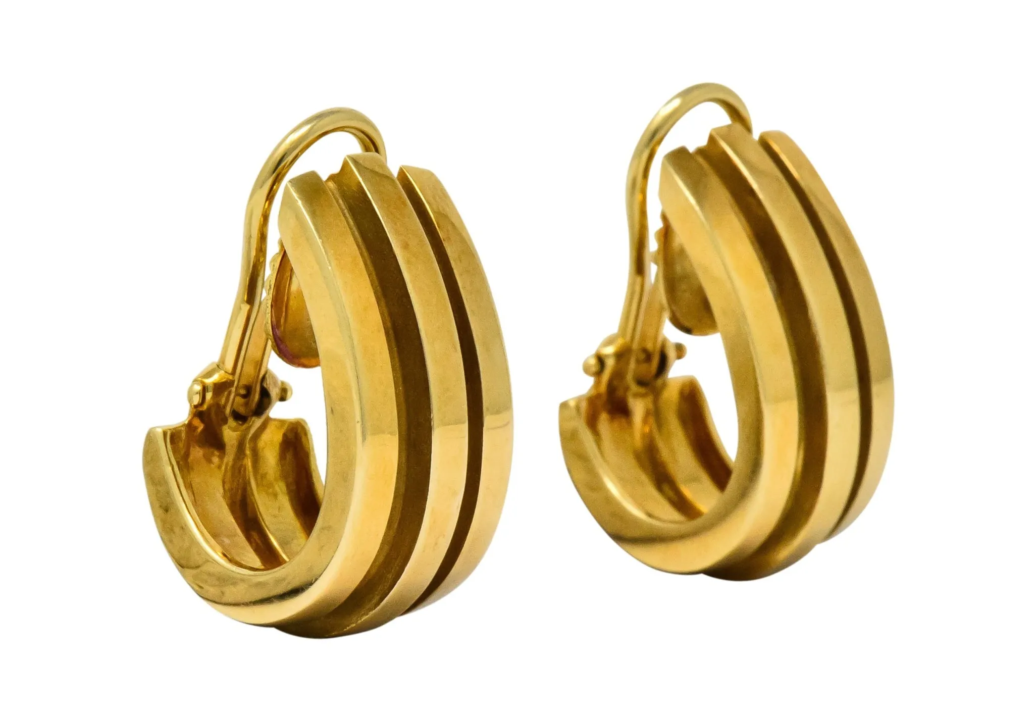 Tiffany & Co. Vintage 1995 18 Karat Gold Atlas Ear-Clip Earrings