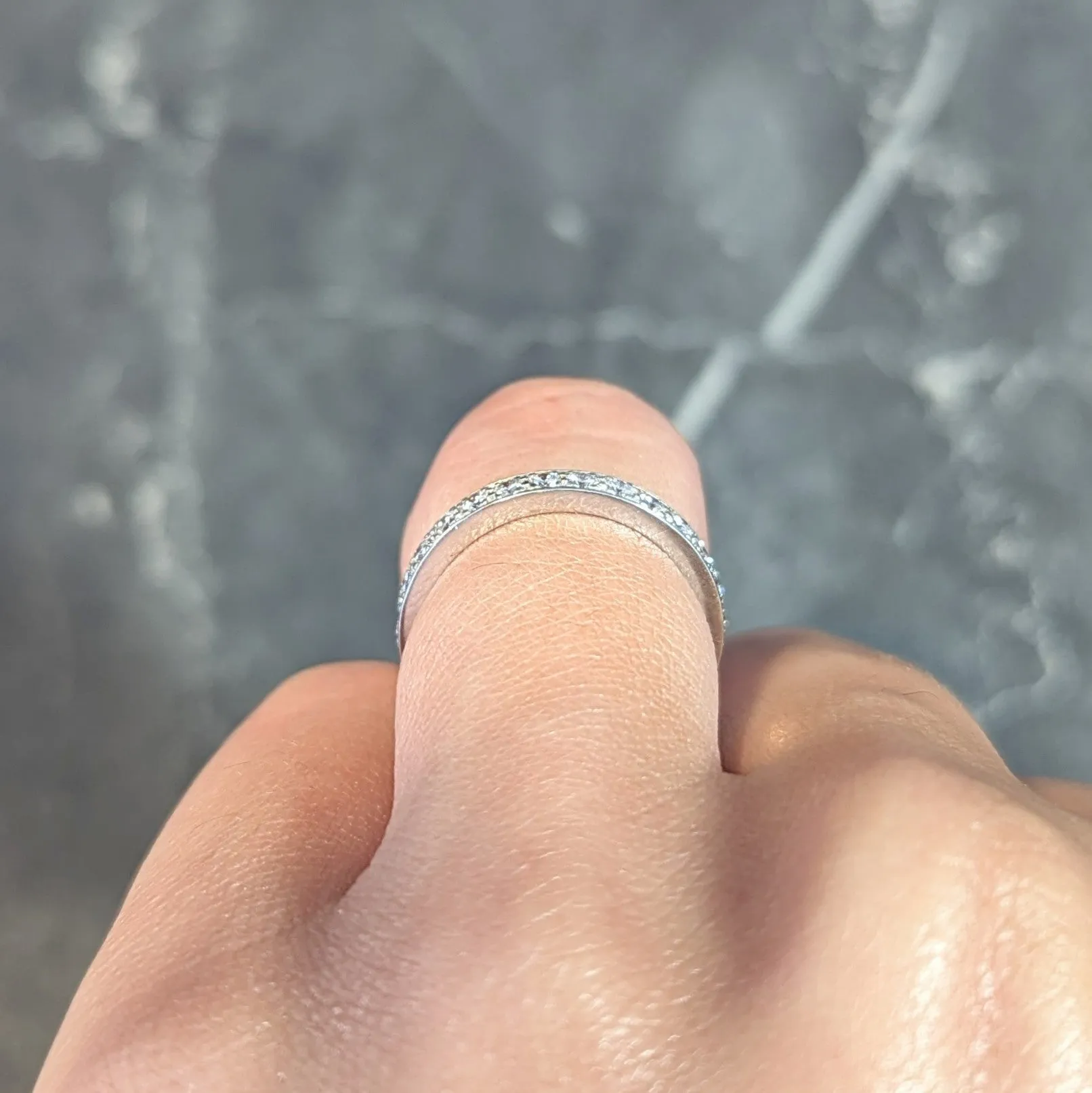 Tiffany & Co. Vintage Brilliant Cut Diamond Platinum Eternity Wedding Band Ring