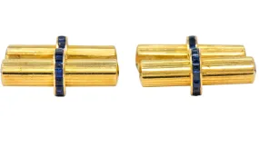 Tiffany & Co Vintage Sapphire 14 Karat Gold Cufflinks