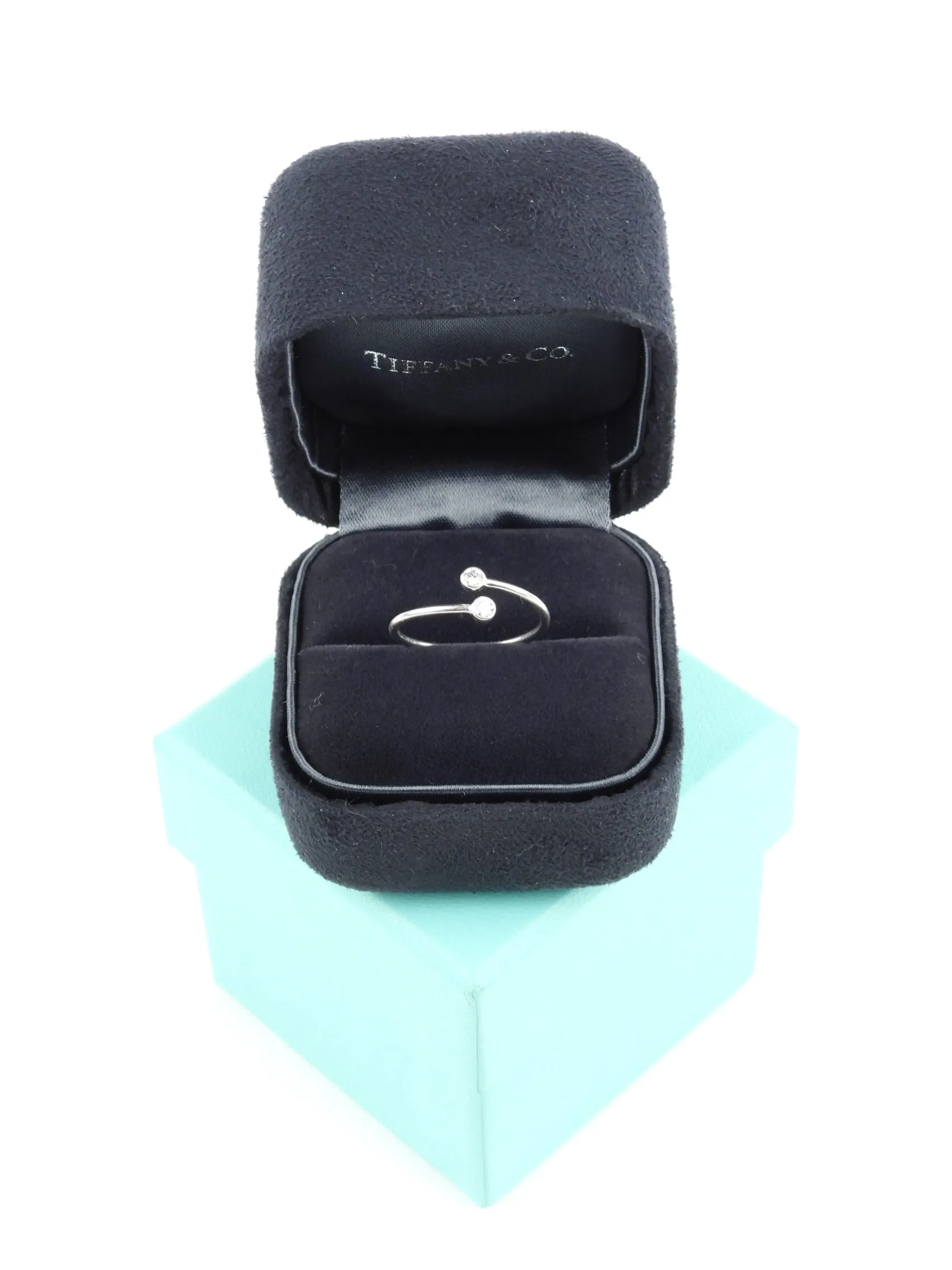 Tiffany and Co Elsa Peretti Platinum Diamond Hoop Ring - 6