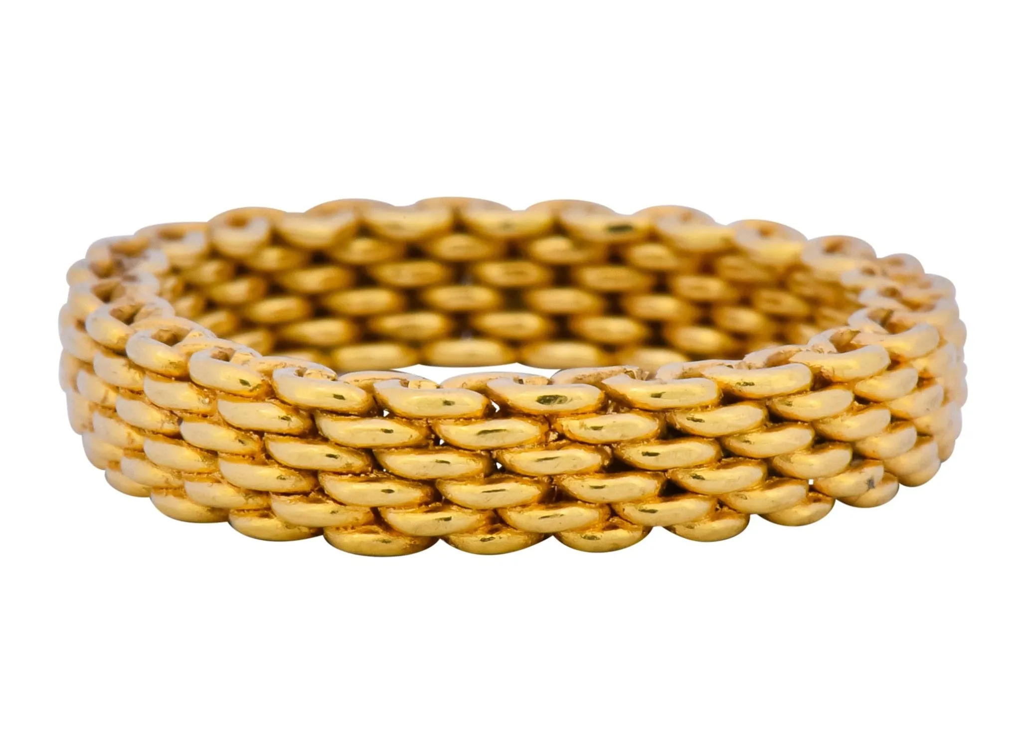 Timeless Tiffany & Co. 18 Karat Gold Mesh Somerset Band Ring