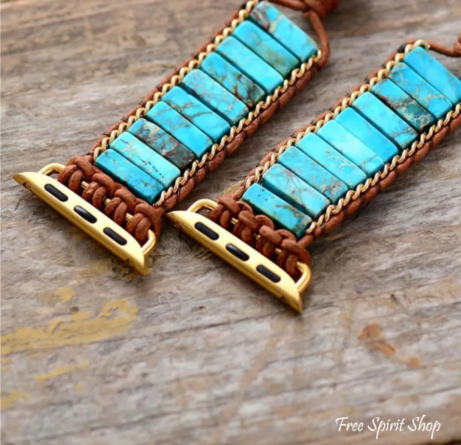 Turquoise Jasper Tube Apple Watch Band