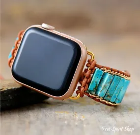 Turquoise Jasper Tube Apple Watch Band