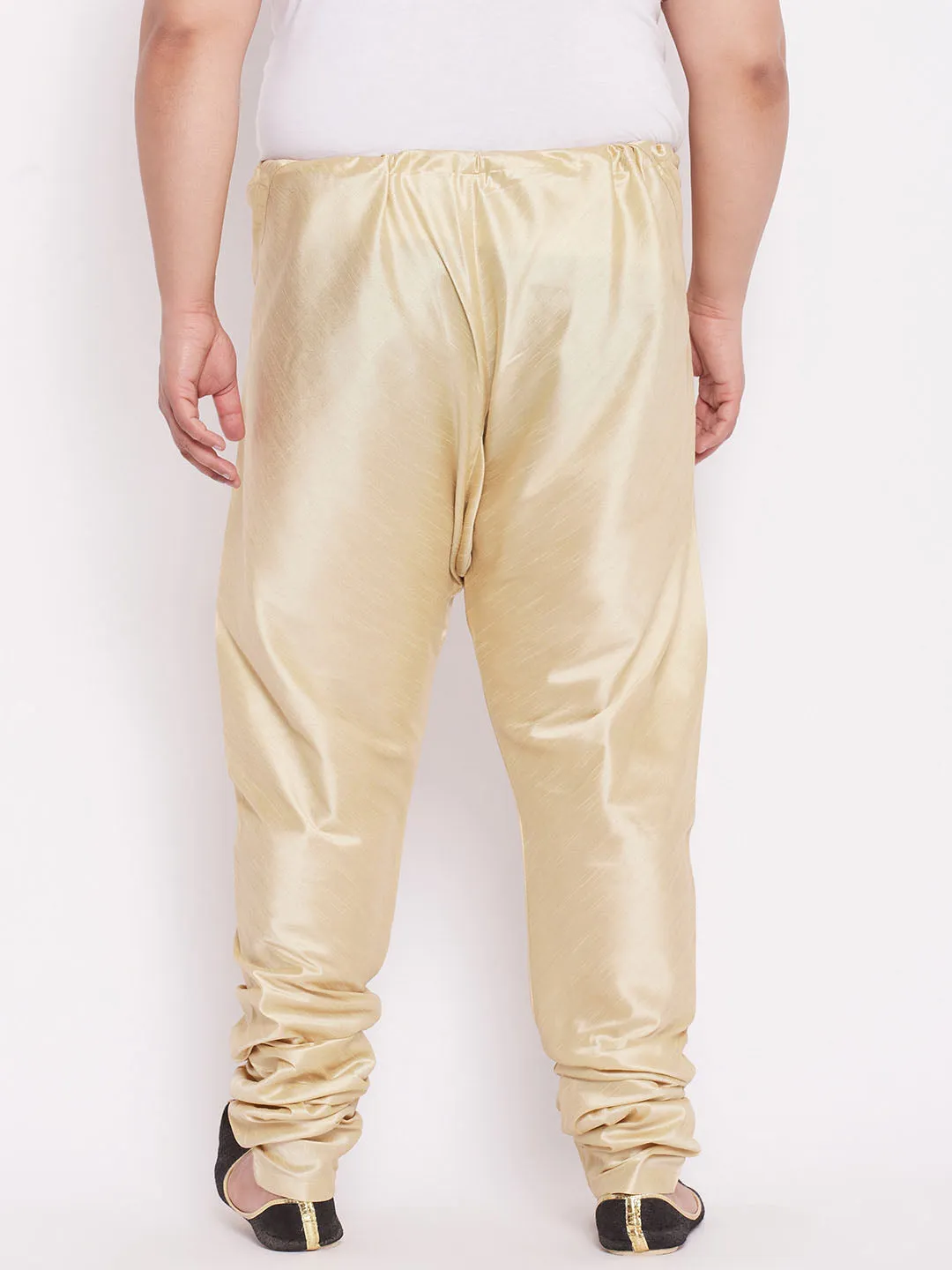 VASTRAMAY Men's Plus Size Gold Cotton Silk Blend Pyjama