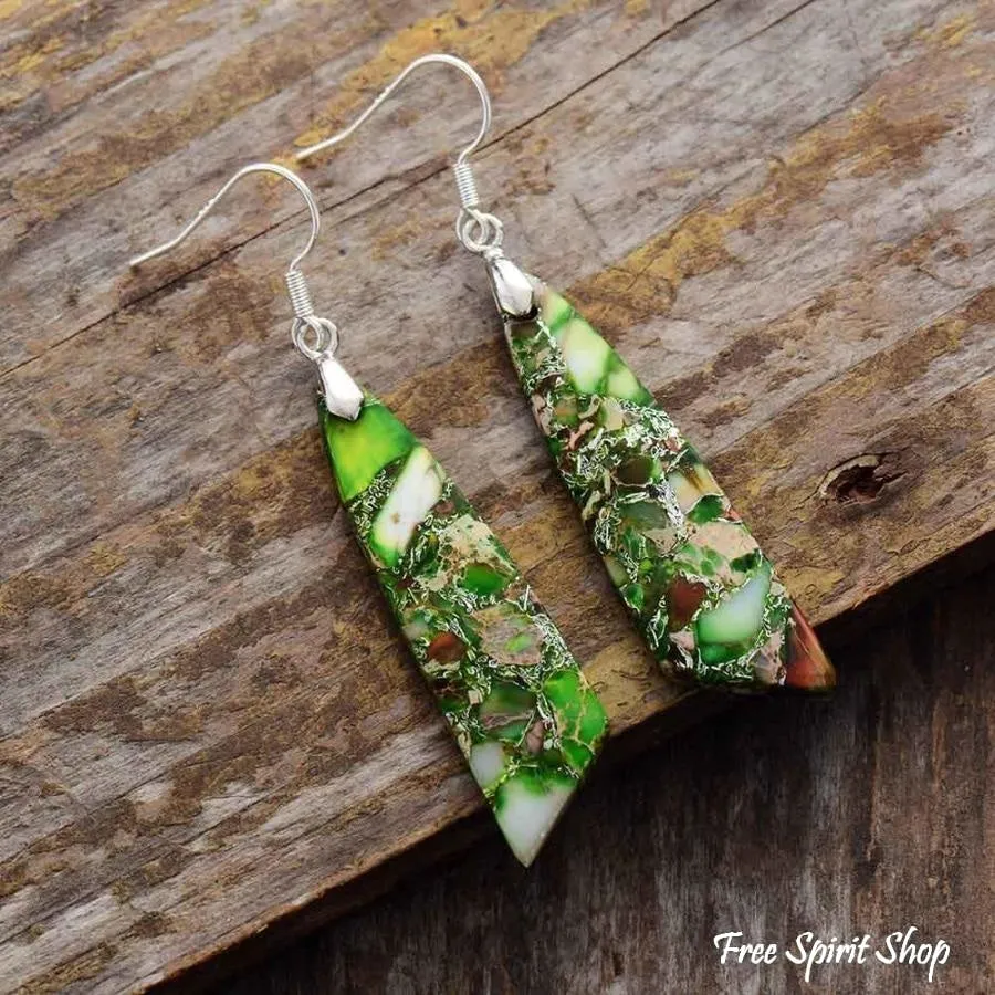 Vibrant Green Jasper Earrings