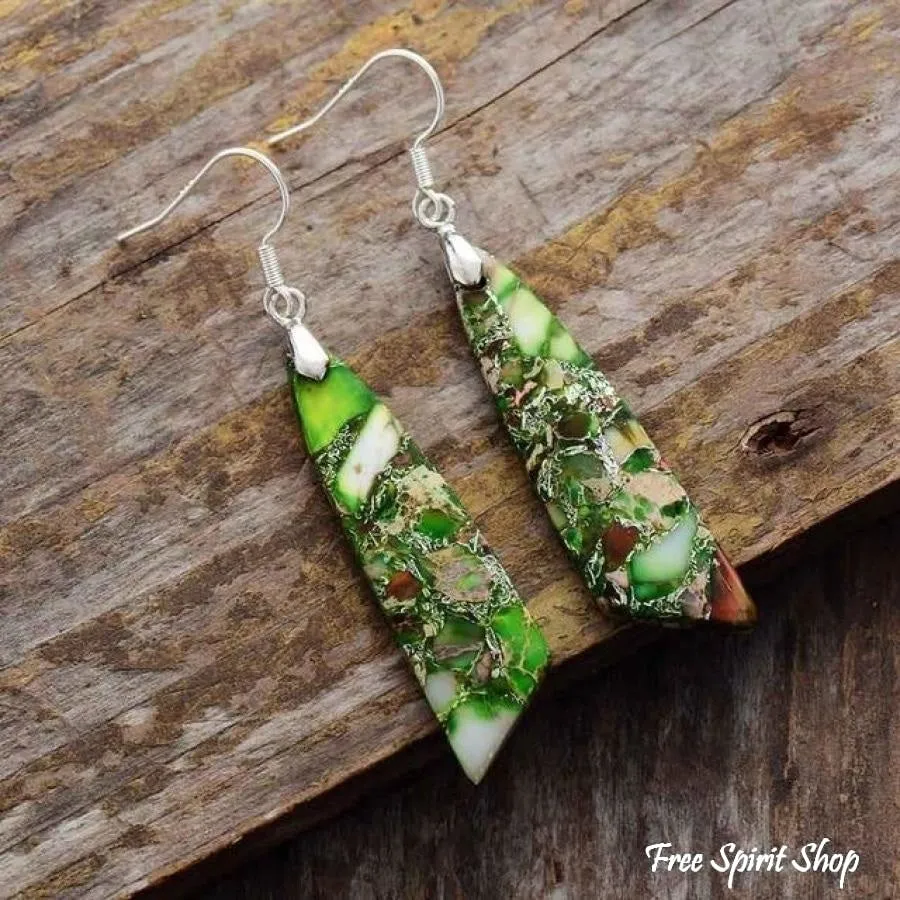 Vibrant Green Jasper Earrings