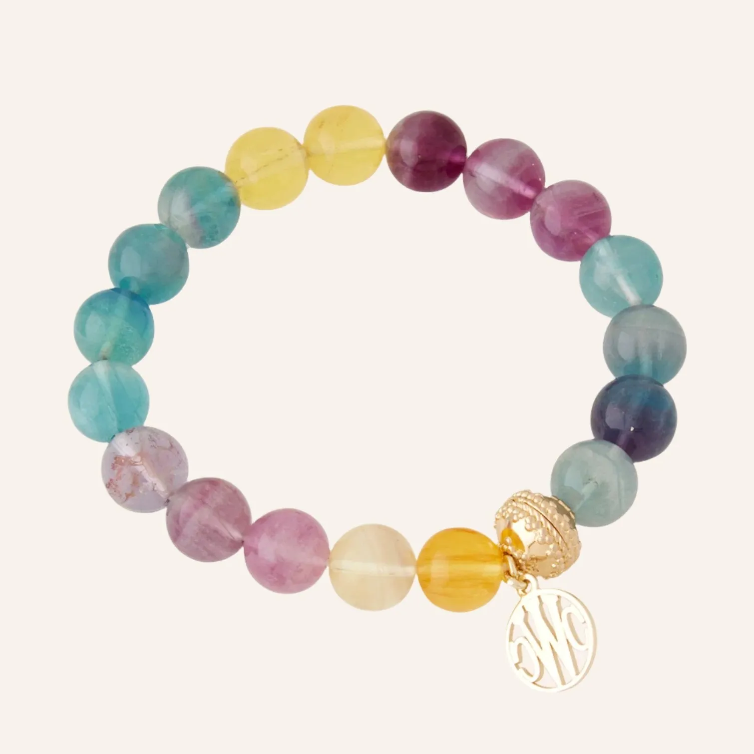 Victoire 11mm Multi-Colored Fluorite Stretch Bracelet